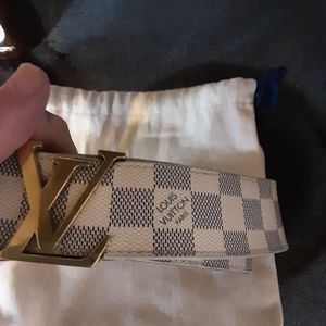 louis vuitton belt white checker